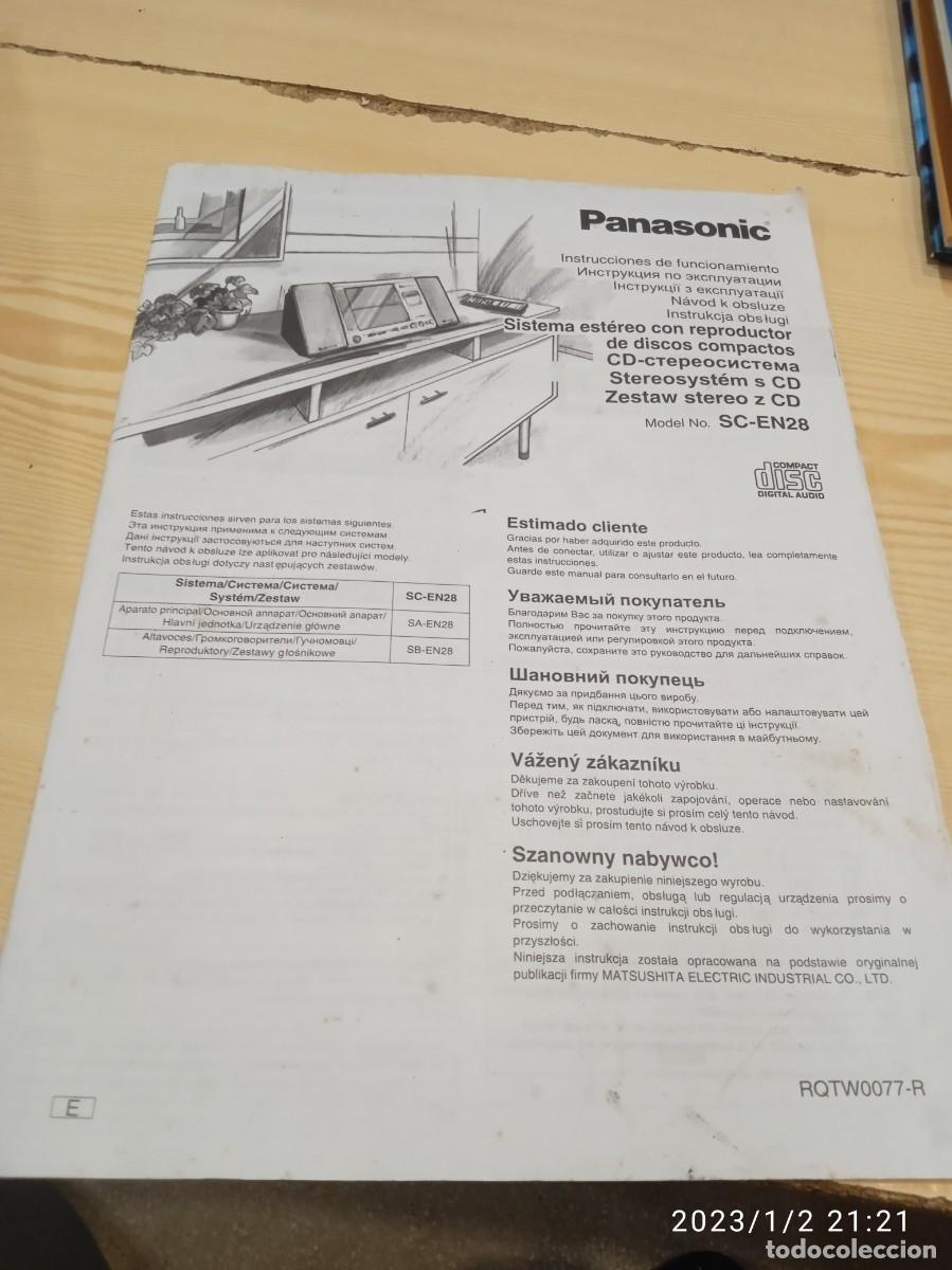 Werbekataloge: GG-537 INSTRUCCIONES DE FUNCIONAMIENTO SC-EN28 PANASONIC CD