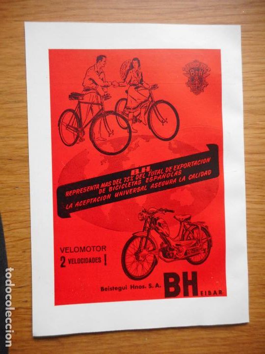 Cat&aacute;logos publicitarios: PUBLICIDAD BH BICICLETAS VELOMOTOR BEISTEGUI HERMANOS S.A EIBAR - INDUSTRIAL MEN PAR KINBY BARCELONA