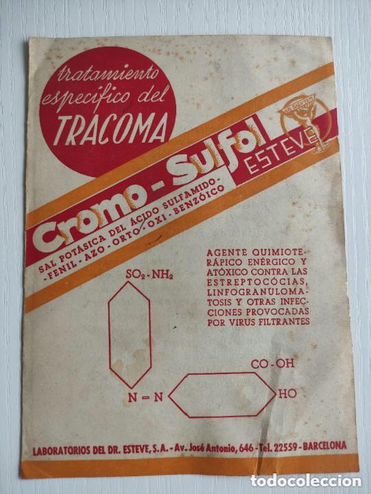 Cat&aacute;logos publicitarios: Tratamiento especifico del Tracoma cromo sulfol - Laboratorios del dr. ESTEVE 18x13