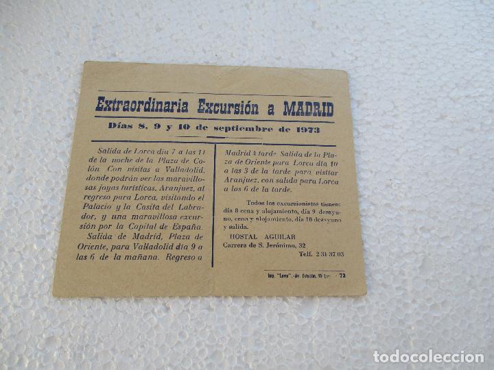 Werbekataloge: FOLLETO DE: EXTRAORDINARIA EXCURSI&Oacute;N A MADRID, SEPTIEMBRE DE 1973-11 X 13 CM.