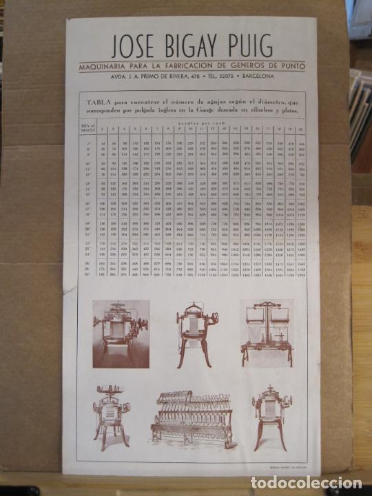 Cat&aacute;logos publicitarios: BARCELONA-JOSE BIGAY PUIG-MAQUINARIA PARA FABRICAR GENEROS DE PUNTO-PUBLICIDAD-VER FOTOS-(K-8691)