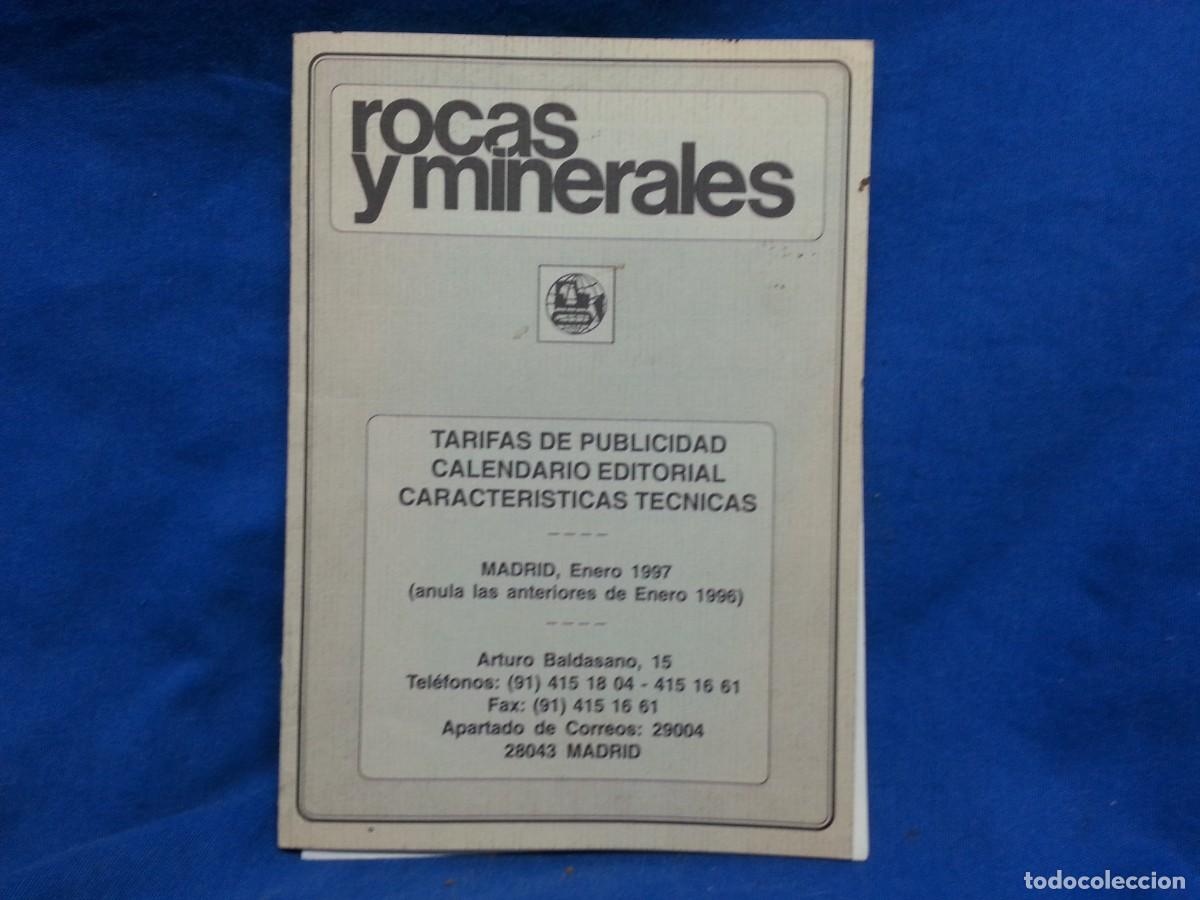 Cat&aacute;logos publicit&aacute;rios: ROCAS Y MINERALES - TARIFAS DE PUBLICIDAD ENERO 1997