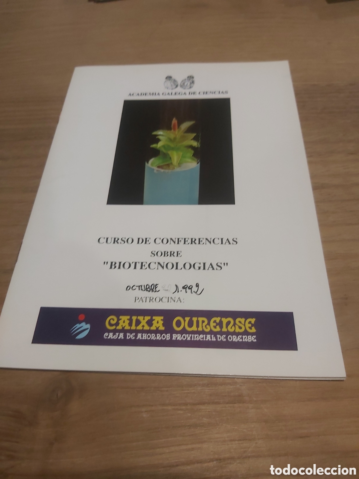 Catalogues publicitaires: 1992 cat&aacute;logo academia gallega ciencias curso conferencias biotecnolog&iacute;as Caixa Ourense