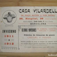 Catálogos publicitarios: BARCELONA-CASA VILARDELL-INVIERNO 1911 A 1912-CATALOGO PUBLICIDAD MODA-VER FOTOS-(K-8850)