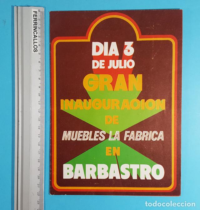 Werbekataloge: PUBLICIDAD DESPLEGABLE INAUGURACI&Oacute;N MUEBLES LA FABRICA BARABSTRO, A&Ntilde;OS 70