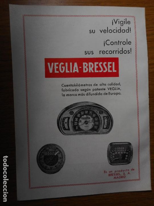 Cat&aacute;logos publicitarios: ANTIGUA PUBLICIDAD VEGLIA BRESSEL S.A MADRID - PEGASO 1959