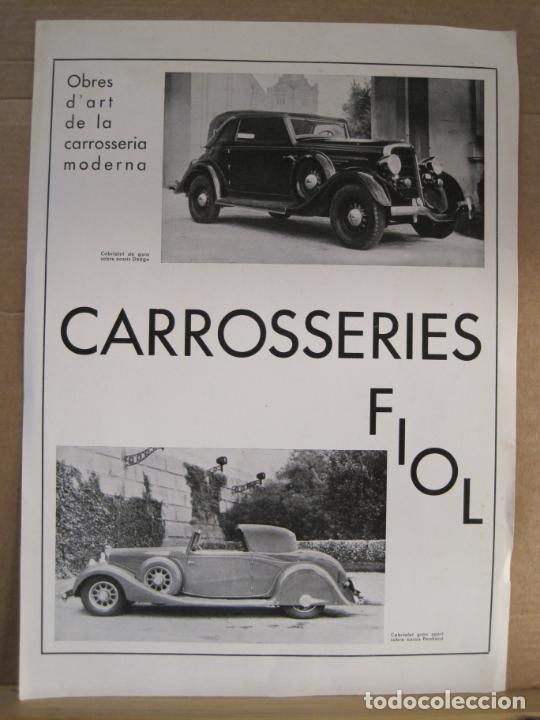 Cat&aacute;logos publicit&aacute;rios: COCHES-CARROSSERIES FIOL-PUBLICIDAD ANTIGUA-VER FOTOS-(V-24.031)