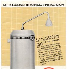 Catálogos publicitarios: FOLLETO INSTRUCCIONES MANEJO E INSTALACIÓN DUCHA DE-15 MARCA BRU (1971 ). Lote 395820994