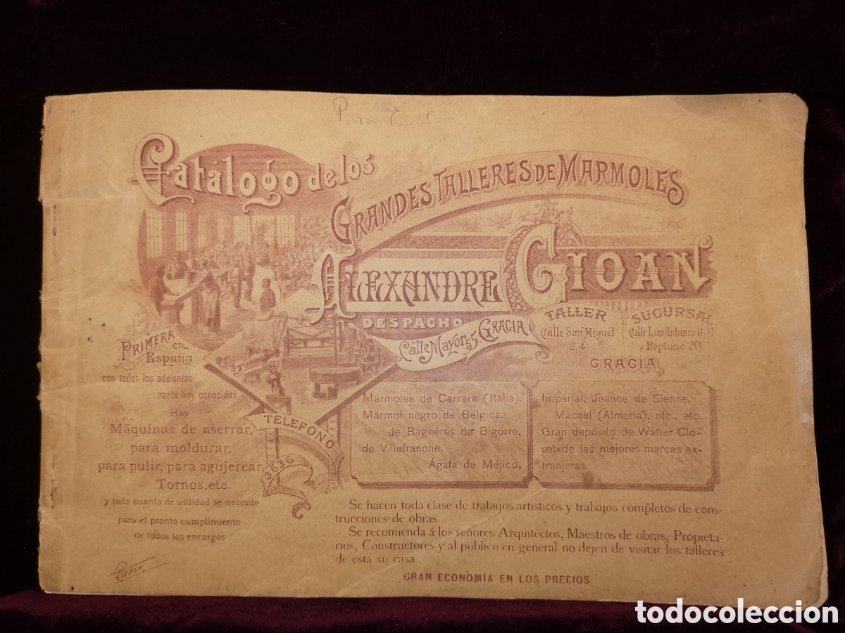 Catalogues publicitaires: CAT&Aacute;LOGO DE LOS GRANDES ALMACENES DE M&Aacute;RMOLES - ALEXANDRE GIOAN - A&Ntilde;O 1900 - 25 X 16.50 CM