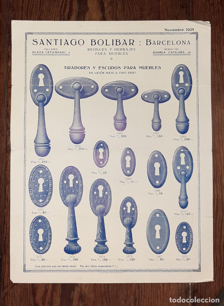 Advertising Catalogs: SANTIAGO BOLIBAR BRONCES Y HERRAJES PARA MUEBLES 1924