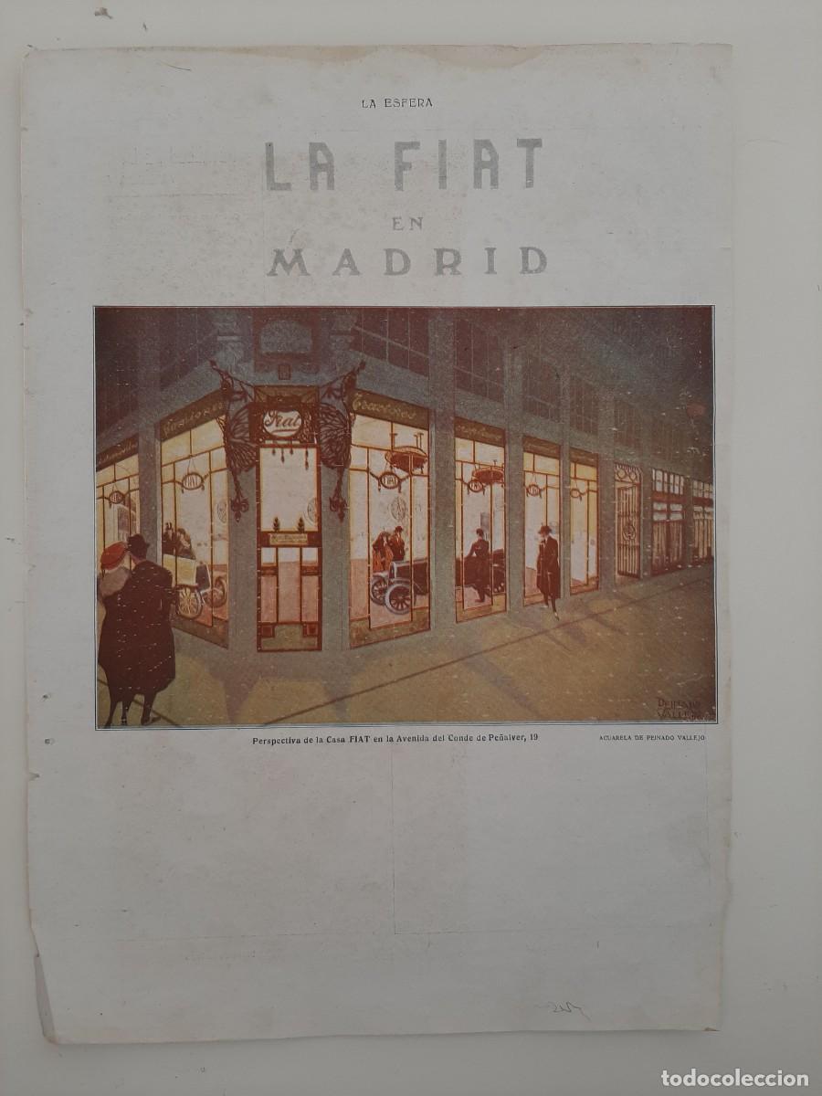 Cat&aacute;logos publicitarios: LA FIAT EN MADRID. HOJA DE REVISTA LA ESFERA CON PUBLICIDAD. 1921