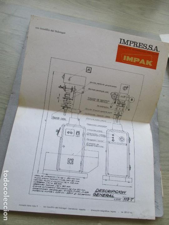 Catalogues publicitaires: FOLLETO DE: IMPRES, S.A.- IMPAK, EQUIPOS DE ESTAMPACI&Oacute;N POR CALOR- UNA HOJA 30X21.5 CM.