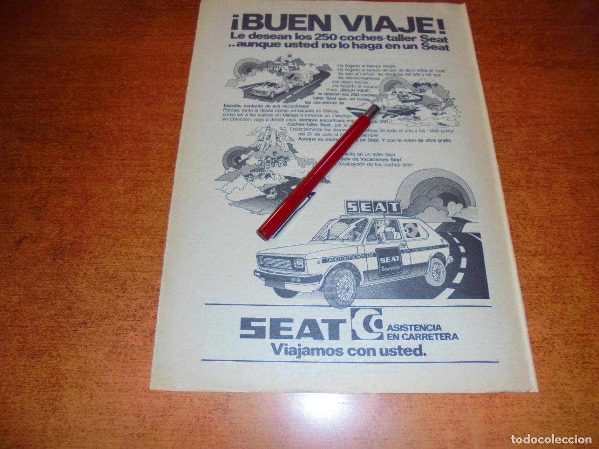 Cat&aacute;logos publicitarios: PUBLICIDAD 1979: SEAT ASISTENCIA EN CARRETERA, VIAJAMOS CON USTED