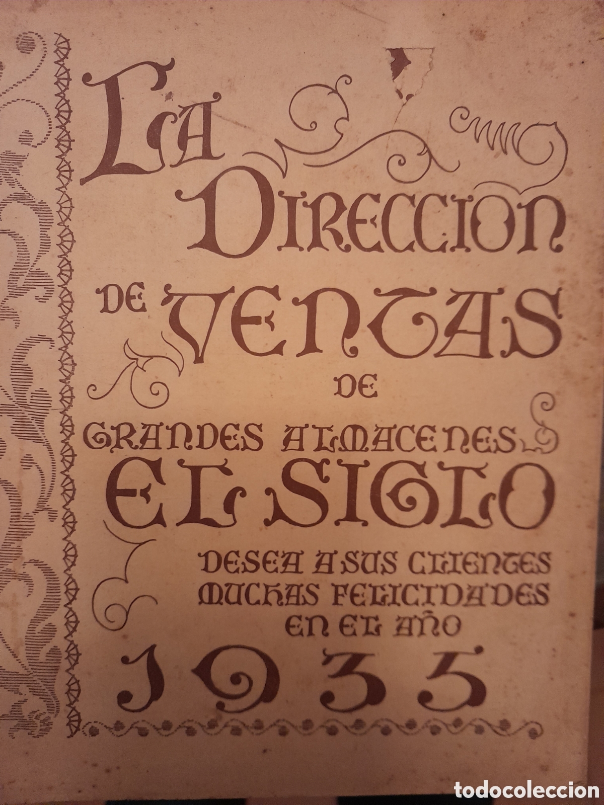 Werbekataloge: Almacenes El Siglo dietario 1935