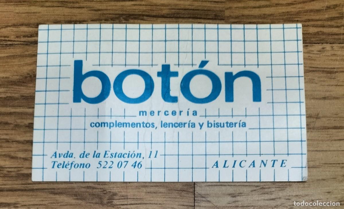 Werbekataloge: TARJETA DE MERCER&Iacute;A BOT&Oacute;N. COMPLEMENTOS, MERCER&Iacute;A Y BISUTER&Iacute;A. ALICANTE, A&Ntilde;OS 60