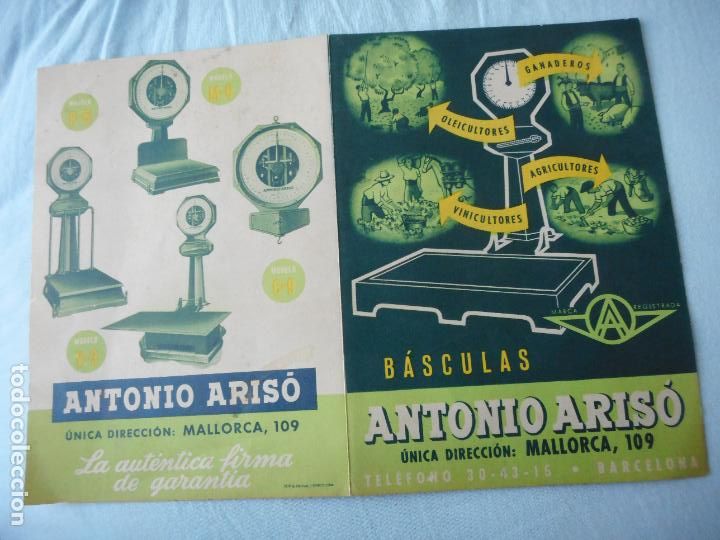 Catalogues publicitaires: ANTIGUO DIPTICO CATALOGO BASCULAS ANTONIO ARISO BARCELONA