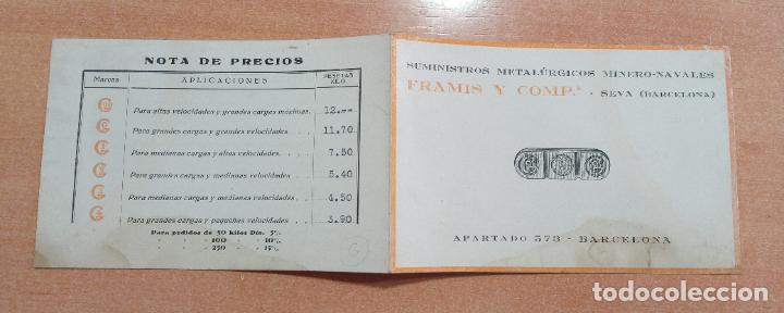 Advertising Catalogs: CAT&Aacute;LOGO PUBLITARIO SUMINISTROS METAL&Uacute;RGICOS MINERO-NAVALES FRAMIS Y COMP&ordf;. BARCELONA