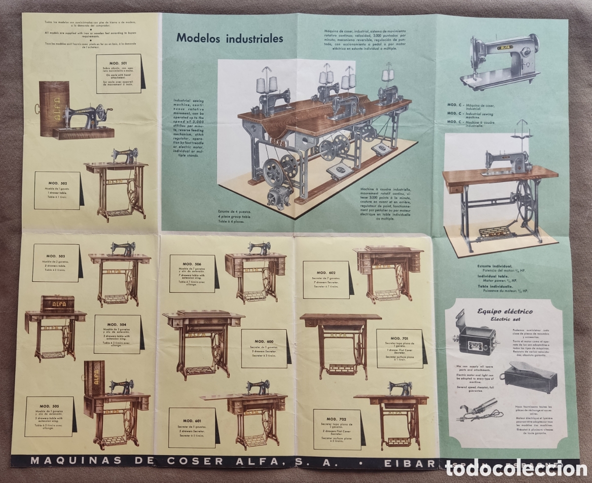 Cat&aacute;logos publicitarios: ALFA M&Aacute;QUINA DE COSER CAT&Aacute;LOGO C. 1950