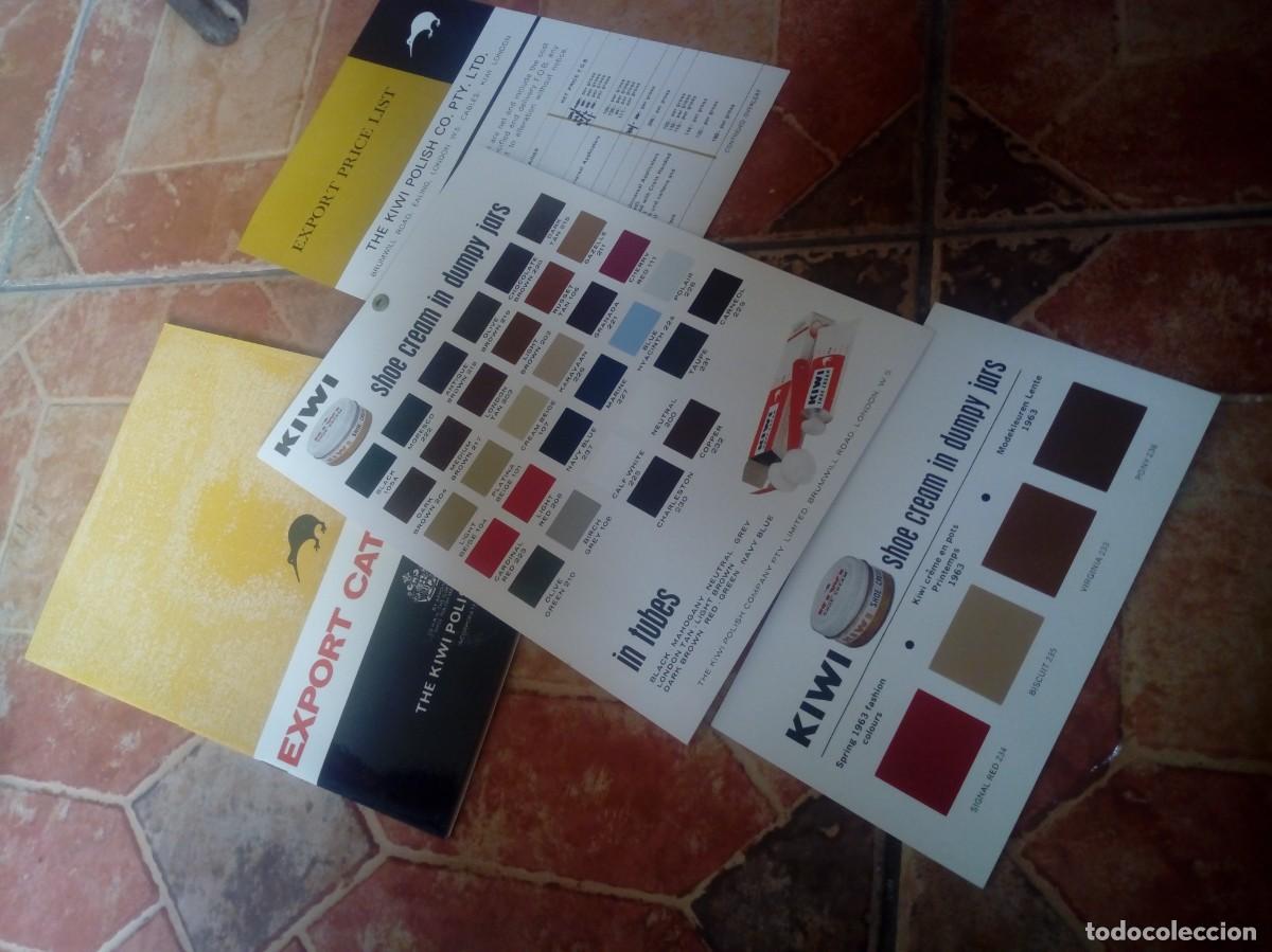 Cat&aacute;logos publicitarios: Antiguo cat&aacute;logo colores bet&uacute;n tintes Kiwi Polish - L&iacute;sta de precios cat&aacute;logo
