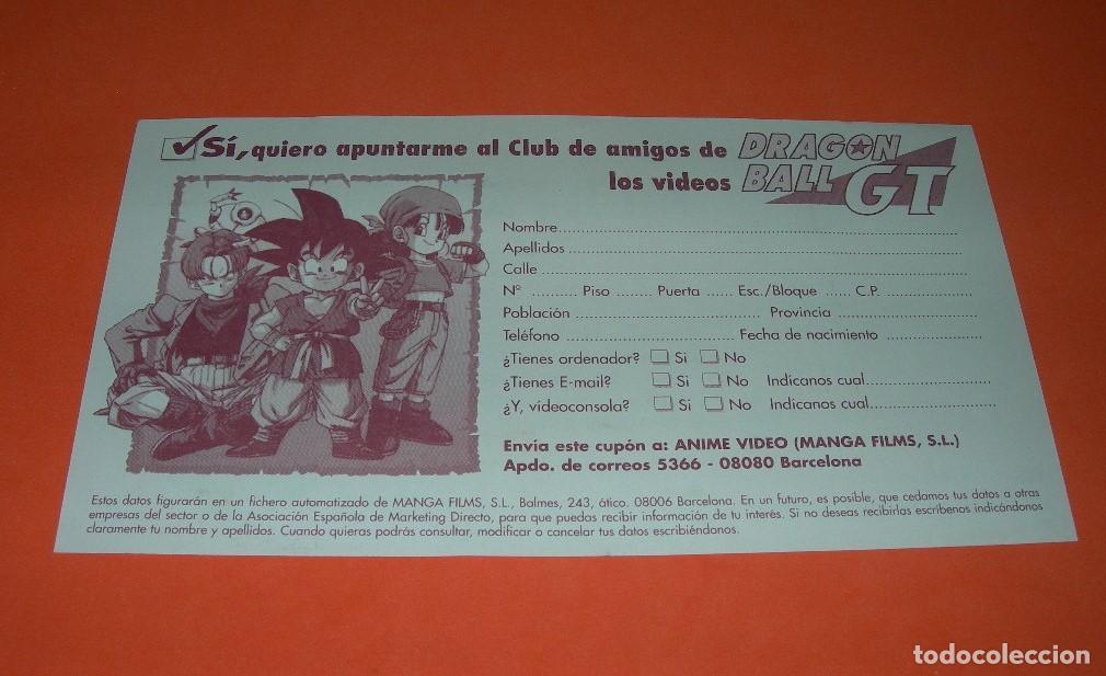 Cat&aacute;logos publicitarios: PANFLETO / FLYER PROMOCIONAL ORIGINAL CLUB DE AMIGOS DE DRAGON BALL GT - MANGA FILMS -