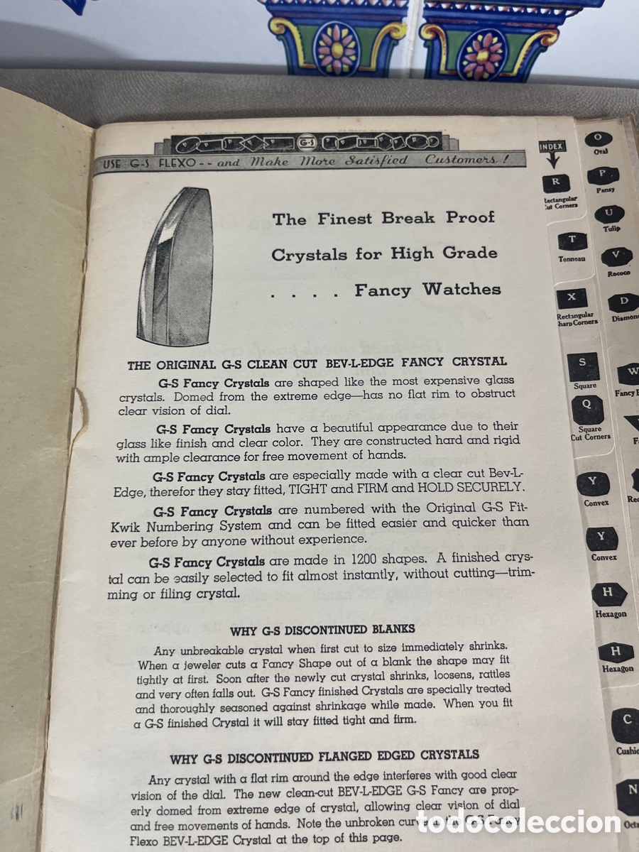 Cat&aacute;logos publicitarios: Cat&aacute;logo de Cristales de relojes FLEXO 1936 - Foto 2