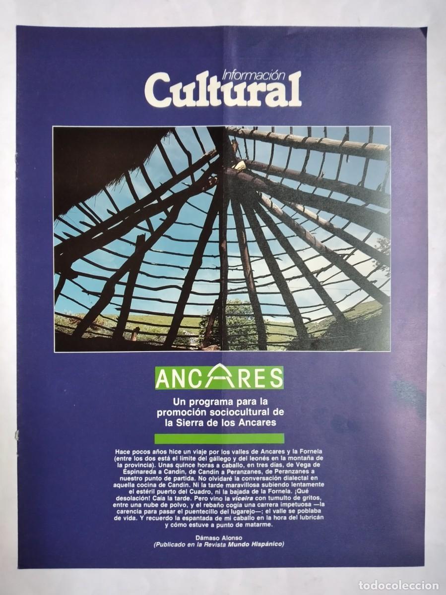 Catalogues publicitaires: LA SIERRA DE LOS ANCARES INFORMACI&Oacute;N CULTURAL MINISTERIO DE CULTURA 1987 LE&Oacute;N LUGO