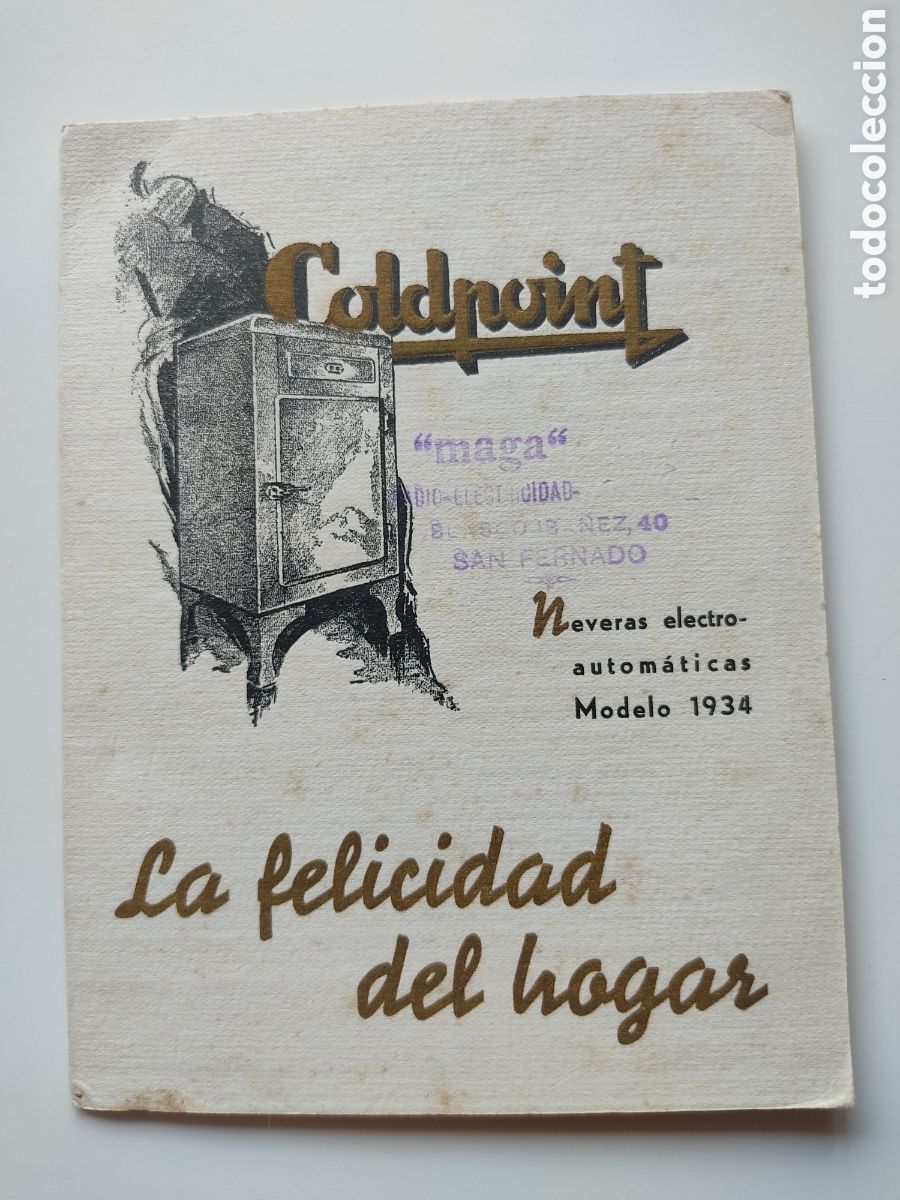 Cataloghi pubblicitari: coldpoint neveras electroautomaticas maga San Fernando 1934