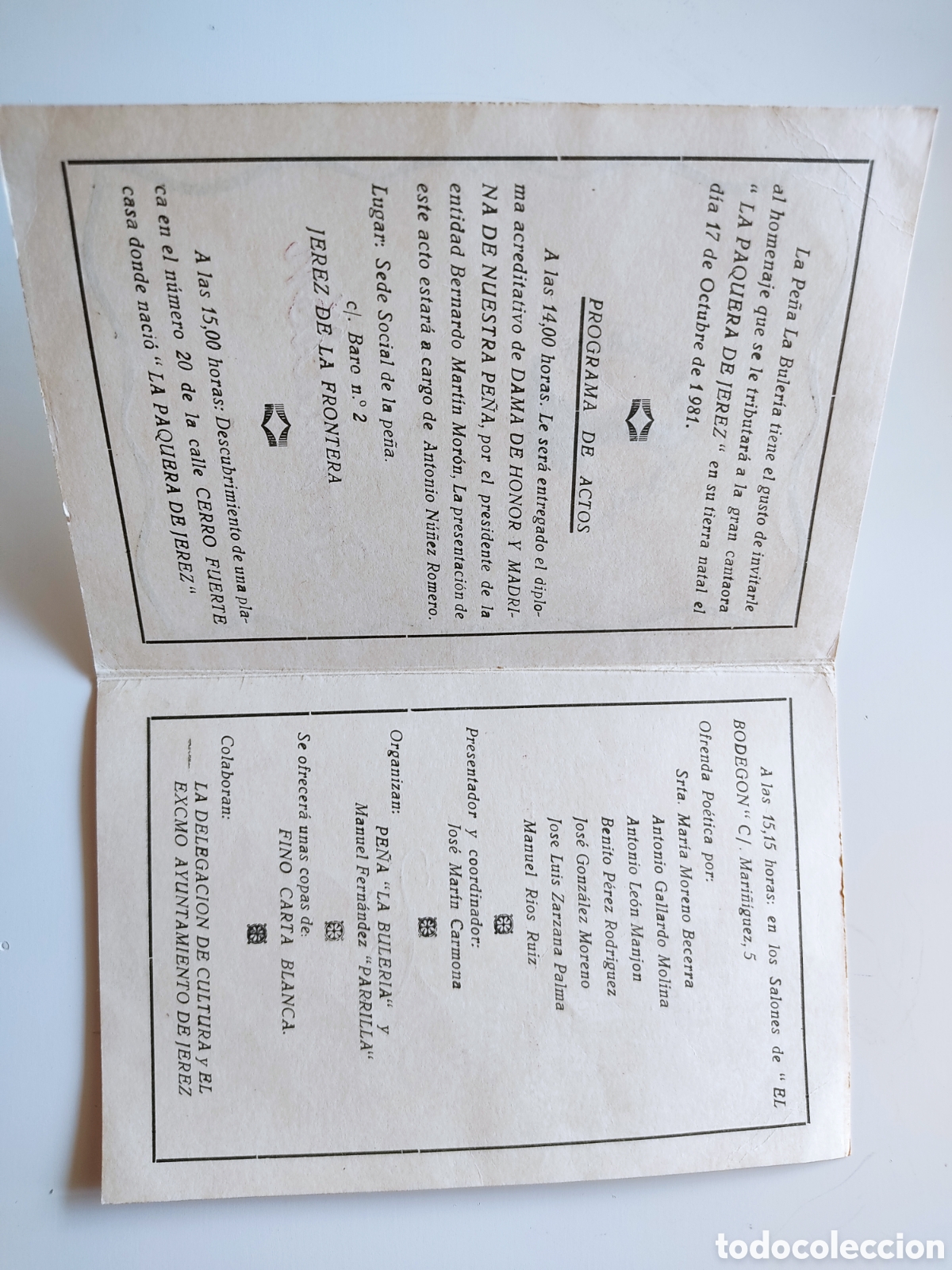 Cat&aacute;logos publicitarios: Pe&ntilde;a la buler&iacute;a programa invitaci&oacute;n 1981 - Foto 3