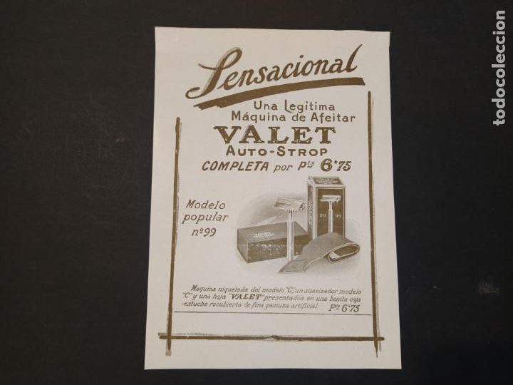 Advertising Catalogs: MAQUINA DE AFEITAR VALET AUTO STROP-PUBLICIDAD ANTIGUA-VER FOTOS-(K-10.573)