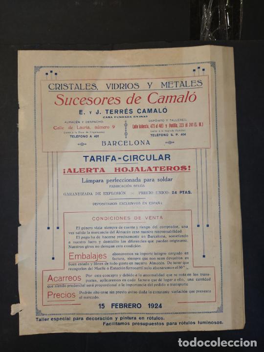 Advertising Catalogs: BARCELONA-CRISTALES VIDRIOS Y METALES CAMALO-A&Ntilde;O 1924-PUBLICIDAD ANTIGUA-VER FOTOS-(V-24.499)