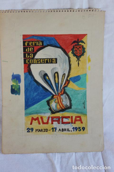 Cat&aacute;logos publicit&aacute;rios: DISE&Ntilde;O ORIGINAL GUACH FERIA DE LA CONSERVA MURCIA 1959 FIRMADO MIRETE