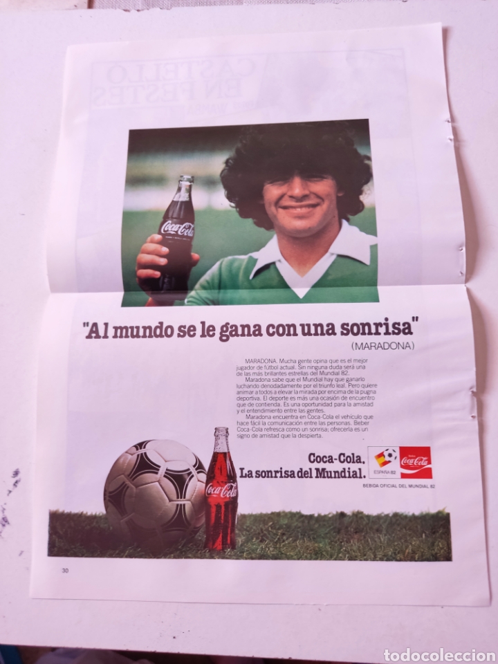 Cat&aacute;logos publicitarios: Recorte publicidad Maradona Coca-Cola 1982