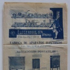 Catálogos publicitarios: ANTIGUO CATALOGO PUBLICITARIO ELECTRODO S.A. - FABRICA DE APARATOS ELECTRICOS, MADRID