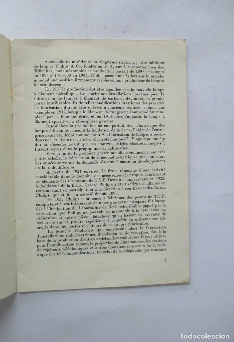 Cat&aacute;logos publicitarios: PHILIPS - UN PEU DHISTOIRE DES USINES - Foto 2
