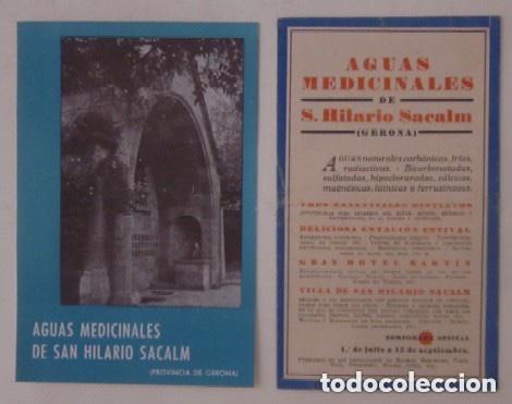 Advertising Catalogs: DOS ANTIGUOS FOLLETOS DE AGUAS MEDICINALES DE SAN HILARIO SACALM, SANT HILARI SACALM