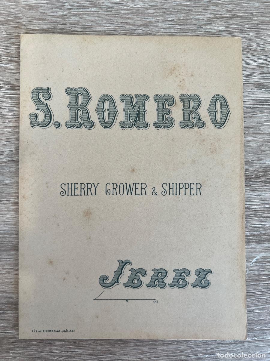 Cat&aacute;logos publicit&aacute;rios: LISTA DE PRECIOS BODEGAS S. ROMERO. SHERRY GROWER Y SHIPPER. JEREZ