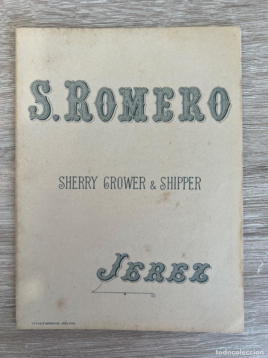 Cat&aacute;logos publicit&aacute;rios: LISTA DE PRECIOS BODEGAS S. ROMERO. SHERRY GROWER Y SHIPPER. JEREZ