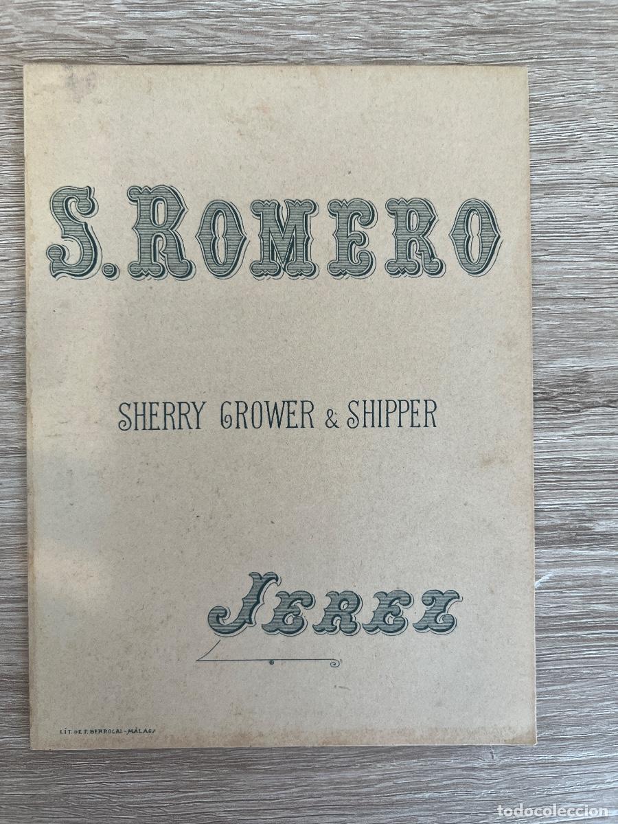 Cat&aacute;logos publicit&aacute;rios: LISTA DE PRECIOS BODEGAS S. ROMERO. SHERRY GROWER Y SHIPPER. JEREZ