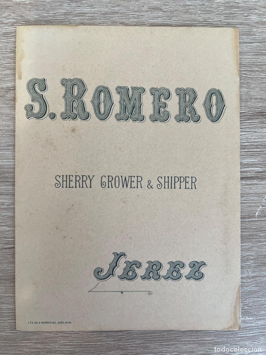 Cat&aacute;logos publicit&aacute;rios: LISTA DE PRECIOS BODEGAS S. ROMERO. SHERRY GROWER Y SHIPPER. JEREZ