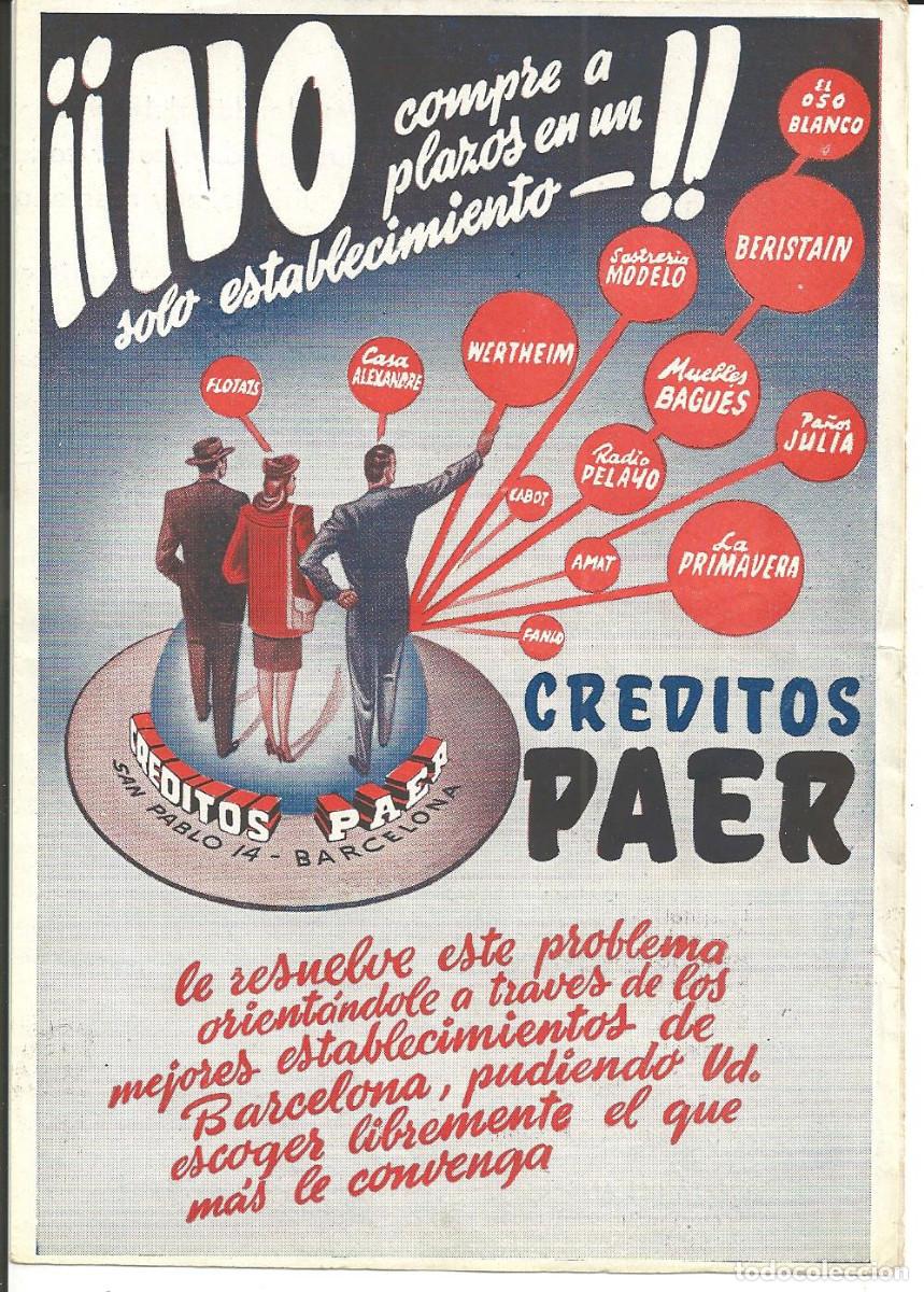 Advertising Catalogs: FOLLETO PUBLICITARIO *CREDITOS PAER* DE BARCELONA - DIPTICO, 17,5X12 CMS.