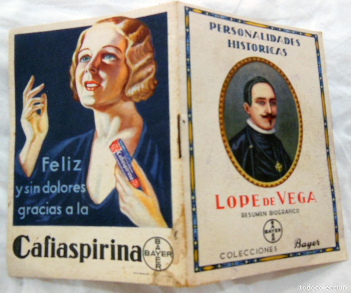 Cat&aacute;logos publicitarios: PERSONALIDADES HIST&Oacute;RICAS : LOPE DE VEGA (Resumen Biogr&aacute;fico) Colecciones Bayer.