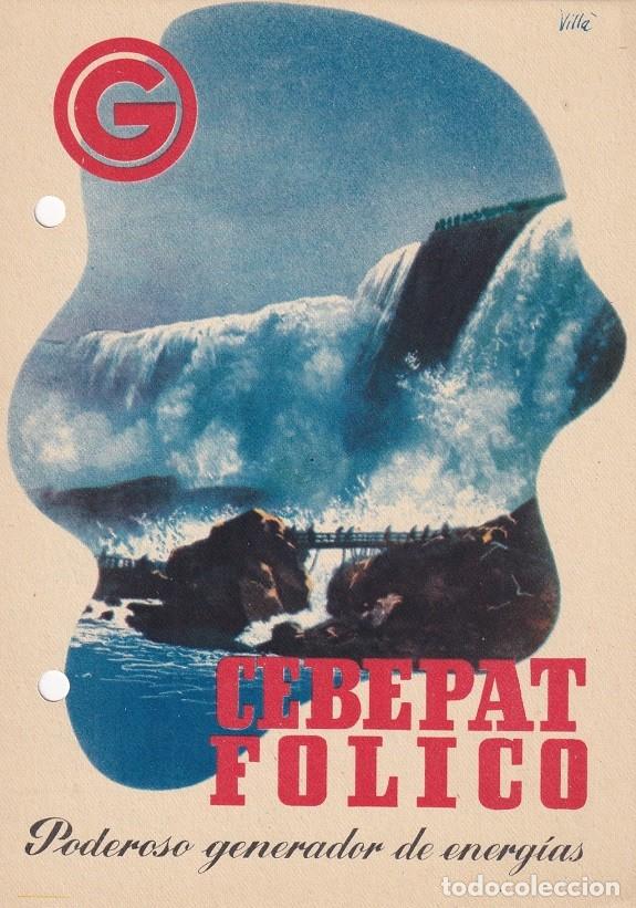 Cat&aacute;logos publicitarios: Antigua hoja medicamento Madrid - Laboratorio Galjan / Cebepat folico - Poderoso generador de ener..