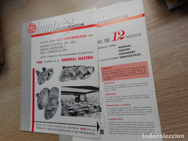 Cat&aacute;logos publicit&aacute;rios: GENERAL ELECTRIC LAMP INFORMATION. INFORMACION DE LAMPARAS. 1966-1967