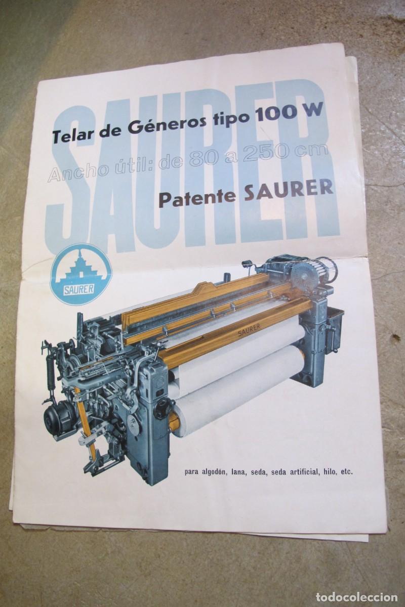 Cat&aacute;logos publicitarios: TELAR DE GENEROS TIPO 100 W PATENTE SAURER. MAQUINA TEXTIL CATALOGO