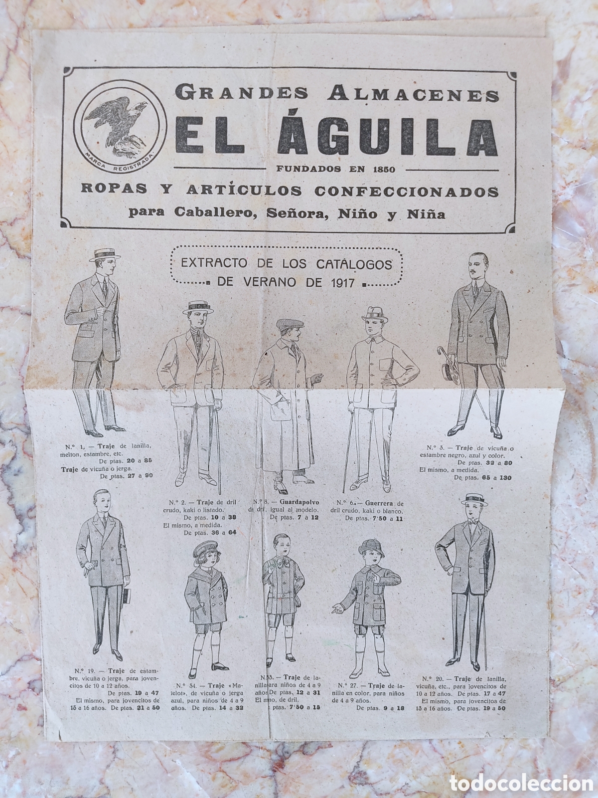 Cataloghi pubblicitari: grandes almacenes el &aacute;guila cat&aacute;logo a&ntilde;o 1917 hombre mujer ni&ntilde;o y ni&ntilde;a
