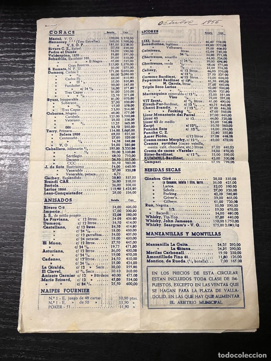 Catalogues publicitaires: LISTA DE PRECIOS. HIJOS DE GARCIA ABRIL. VALLADOLID.