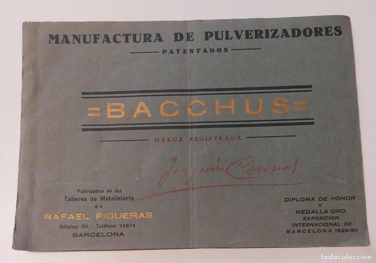 Cat&aacute;logos publicitarios: Folleto antiguo Siglo XX [1930] Manufactura de pulverizadores &ldquo;Bacchus&rdquo;