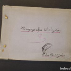 Catálogos publicitarios: MONOGRAFIA DEL ALGODON-FELIX ARAGONES-CON MUESTRAS TEXTILES EN SU INTERIOR-VER FOTOS-(K-11.305)