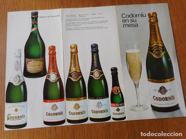 Cat&aacute;logos publicitarios: ANTIGUO TRIPTICO PUBLICITARIO CODORNIU SAN SADURNI DE NOYA A&Ntilde;OS 60.70?