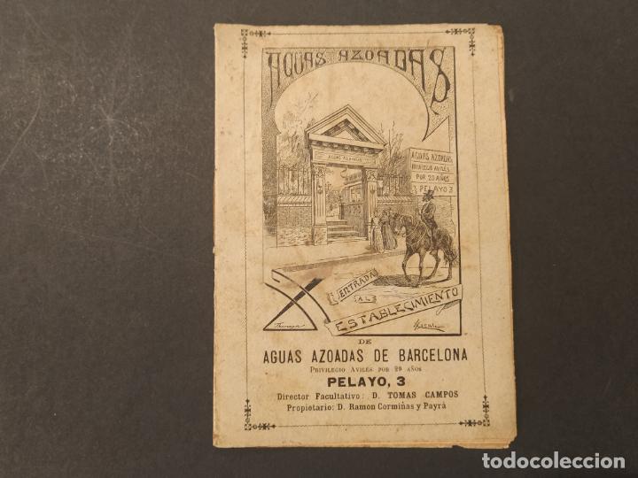 Cat&aacute;logos publicitarios: AGUAS AZOADAS DE BARCELONA-PUBLICIDAD ANTIGUA-VER FOTOS-(K-11.486)